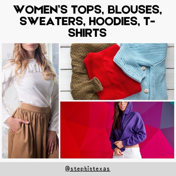 WOMEN'S BLOUSES SHIRTS SWEATERS HOODIES T-SHIRTS - Picture 1 of 2